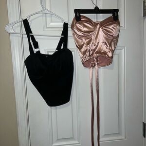Elegant Black and Pink Women's Tops Size Small
